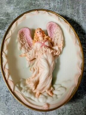Seraphim Classics Collectible Angel Wall Plaque - Cream And Pink